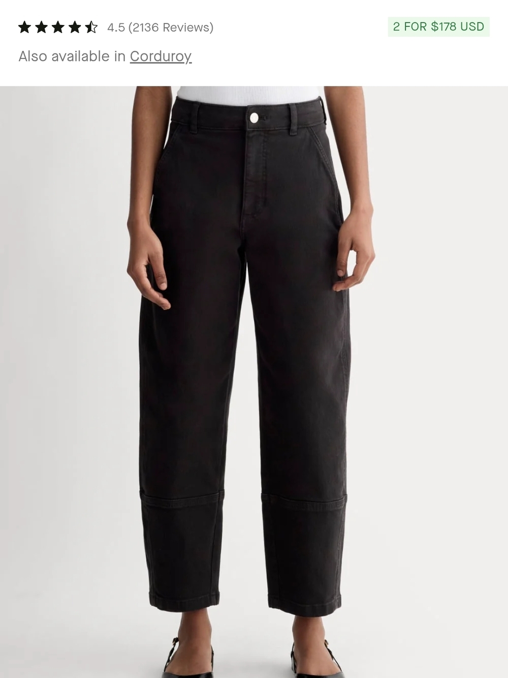 Everlane Utility Barrel Pant - Black